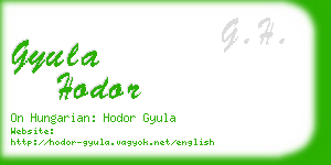 gyula hodor business card